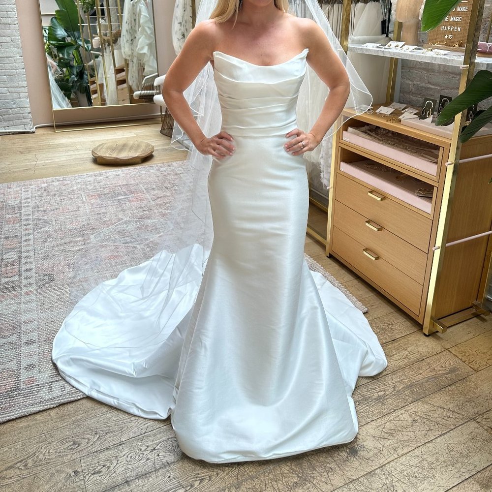 Louvienne Wedding Dress and Veil - Never Worn, Altered
